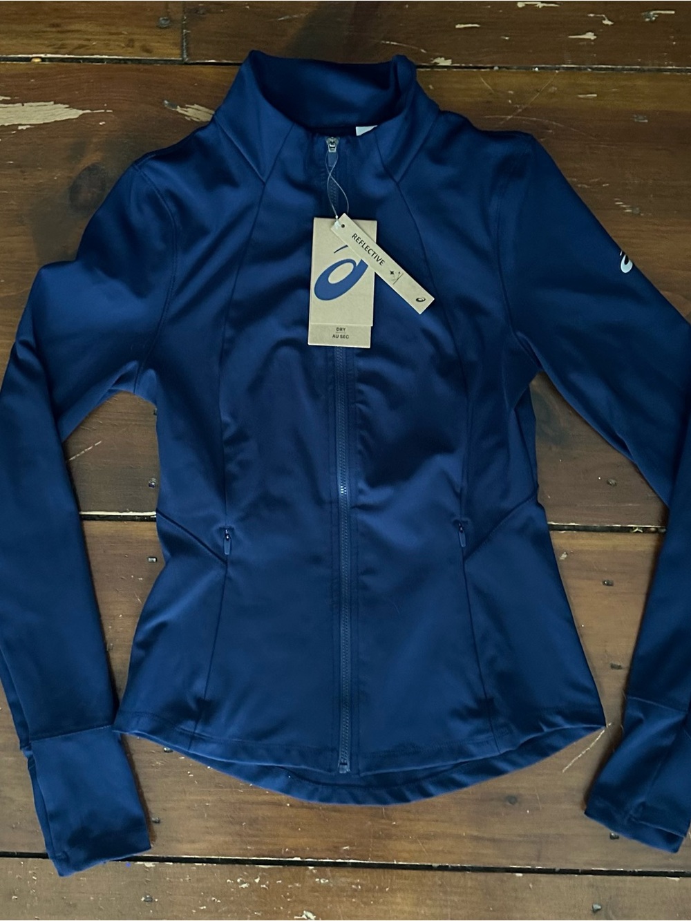 Asics Navy Blue Women's Zip-Front Athletic Jacket